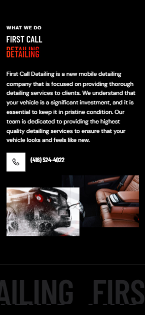 Mobile card for First Call reading vehicle is a significant investment with direct phone contact button