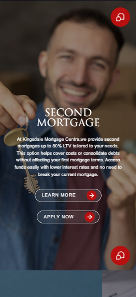 Hand holding house keys photograph featured on Kingsdale Mortgage Centre mobile second mortgage page