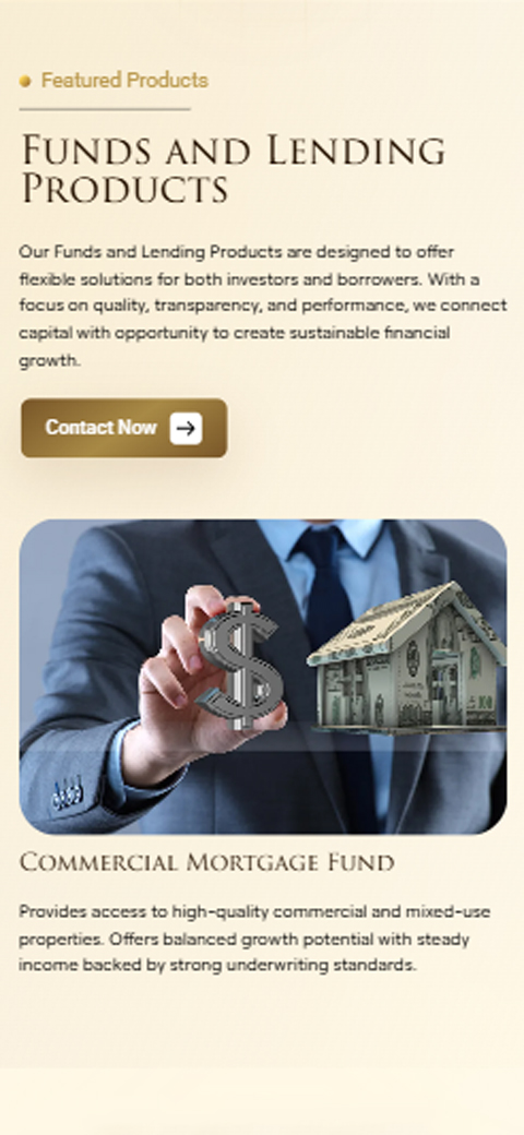 Close-up photo of hands holding currency bills on Kingsdale MIC mobile investment page with Contact Now button