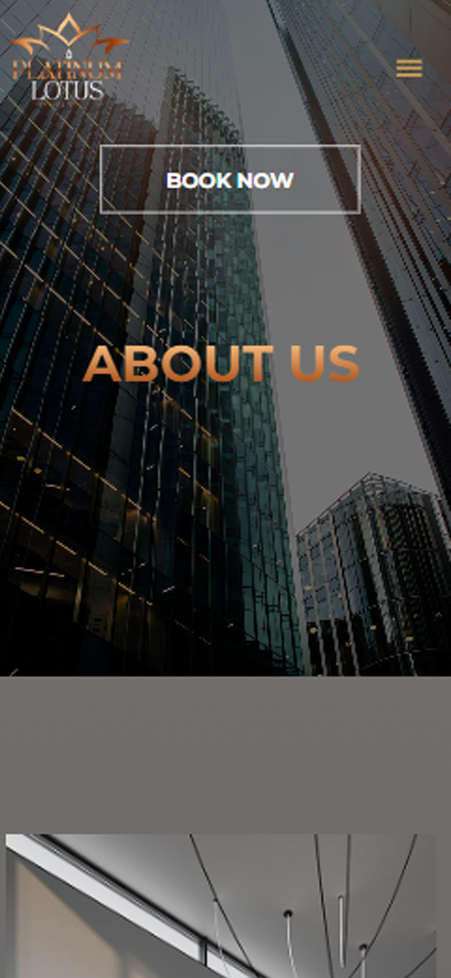 High-rise architectural skyscraper photo background for Platinum Lotus mobile About Us header