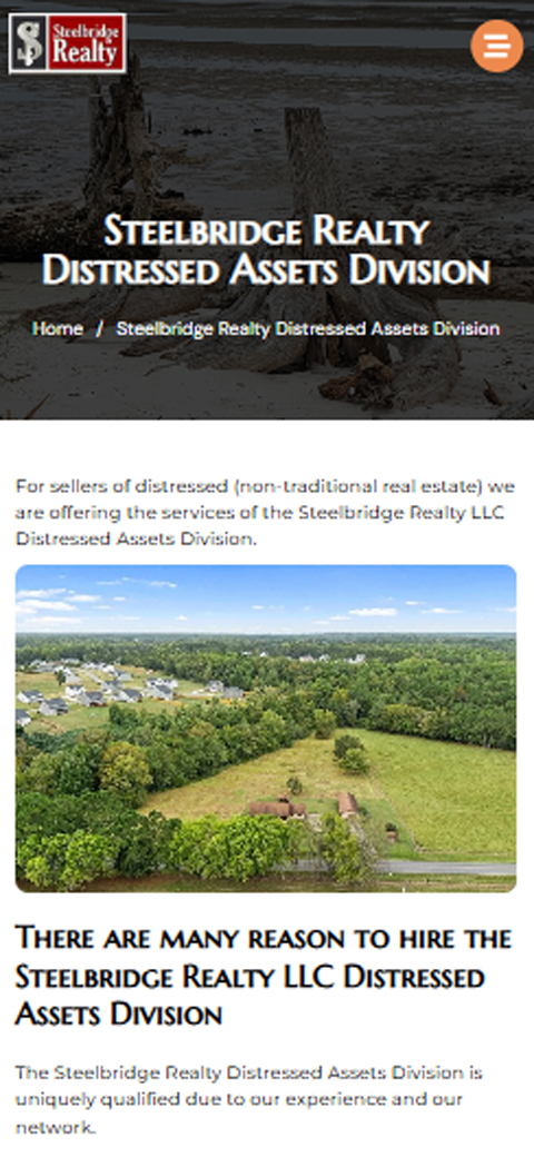 Aerial photography of Florida real estate land featured on Steelbridge Realty mobile website